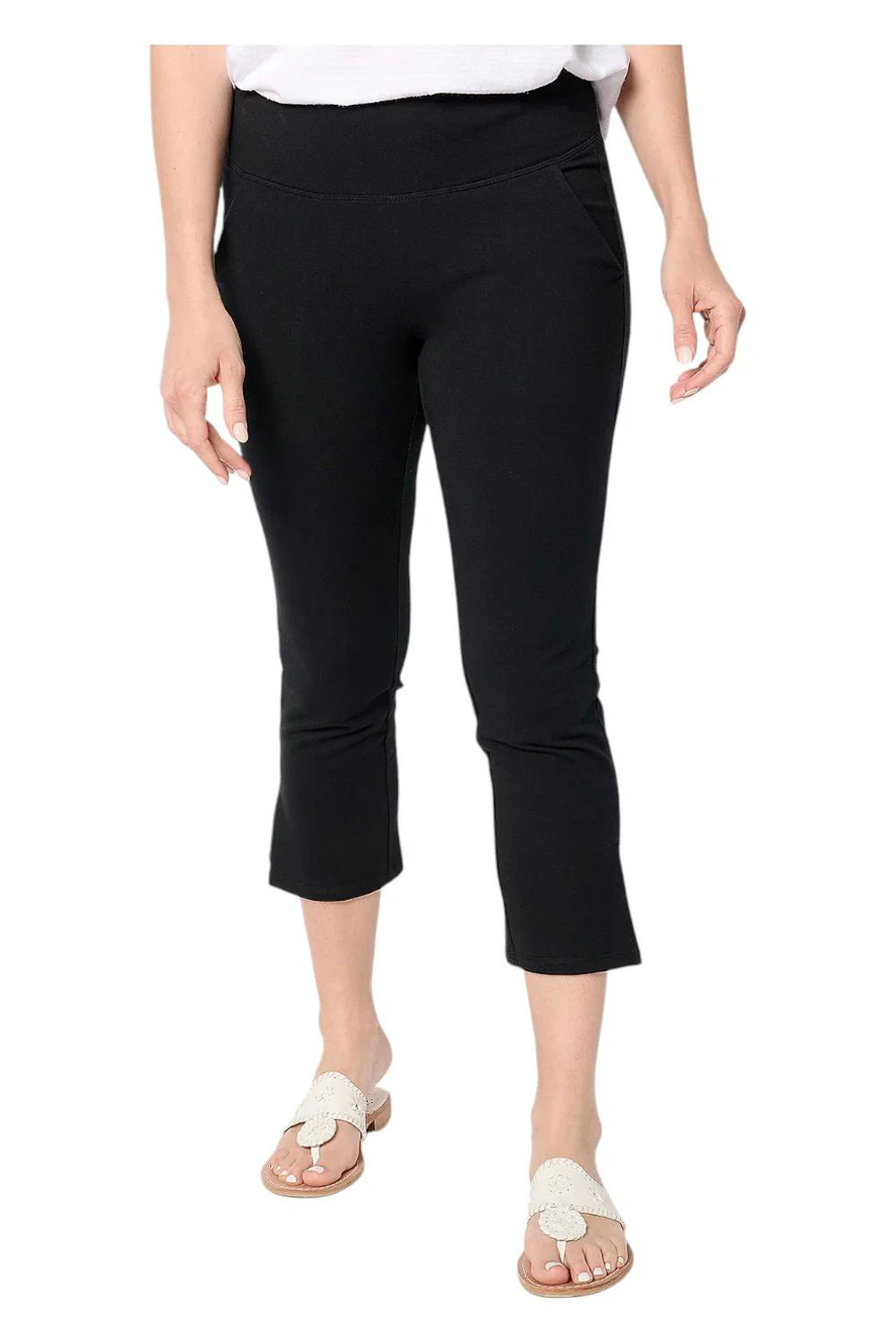 Women with Control Tummy Control Knit Crop Pants Black - Regular